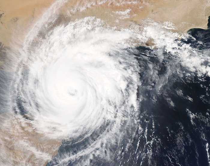 Top down view of a hurricane
